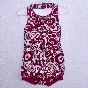 Gymboree Girls Floral Sleeveless One-Piece Parisian Afternoon Red halter romper